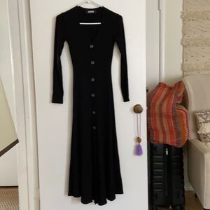 Reformation Black Long Sleeve Dress